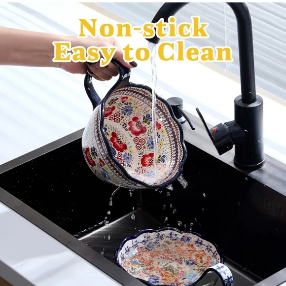 Floral Ceramic Soup Bowl with Handle - Picture 5 of 5